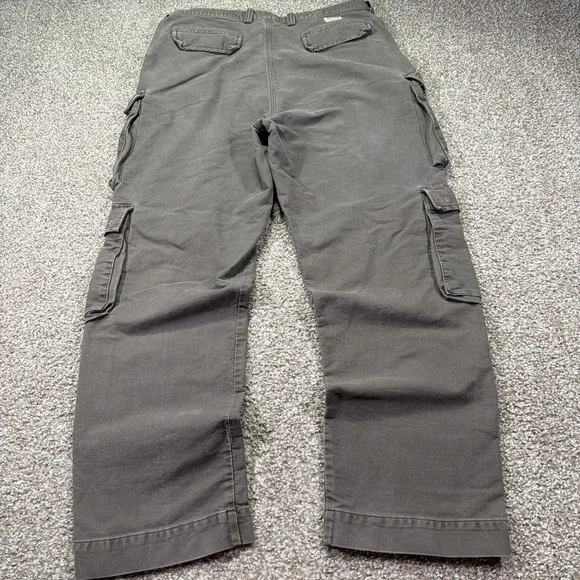Vintage American Eagle Brown Cargo Pants Faded Y2k Essential Style Baggy 36/31 - Picture 10 of 12